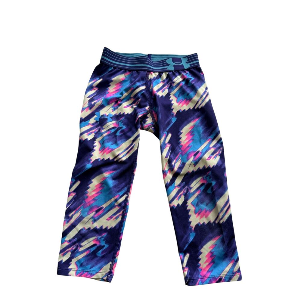 Vibrant Youth Under Armour Purple Printed Athletic Crop Leggings